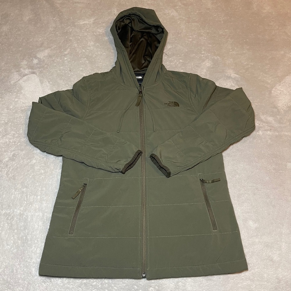 The North Face Jacket Womens Small Olive Green Insulated Full Zip Hooded Outdoor
